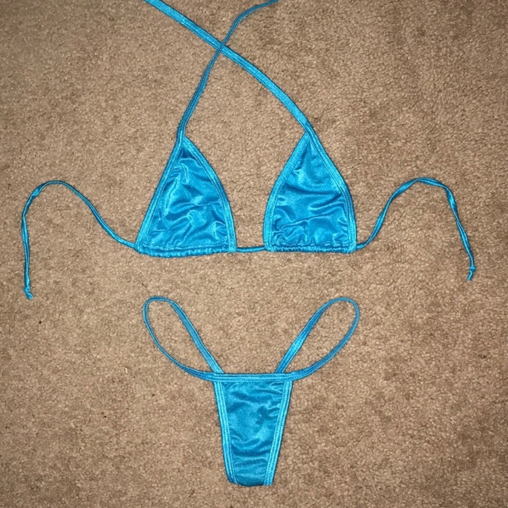 Turquoise stripper bikini set